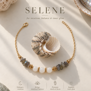 SELENE
For intuition, inner glow & balance.       
A meaningful piece crafted with natural Labradorite & Moonstone — created to remind you to trust your intuition, embrace balance, and carry your inner light with you.