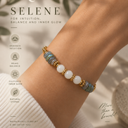 SELENE
For intuition, inner glow & balance.       
A meaningful piece crafted with natural Labradorite & Moonstone — created to remind you to trust your intuition, embrace balance, and carry your inner light with you.