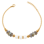 SELENE
For intuition, inner glow & balance.       
A meaningful piece crafted with natural Labradorite & Moonstone — created to remind you to trust your intuition, embrace balance, and carry your inner light with you.