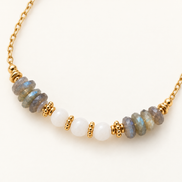 SELENE
For intuition, inner glow & balance.       
A meaningful piece crafted with natural Labradorite & Moonstone — created to remind you to trust your intuition, embrace balance, and carry your inner light with you.